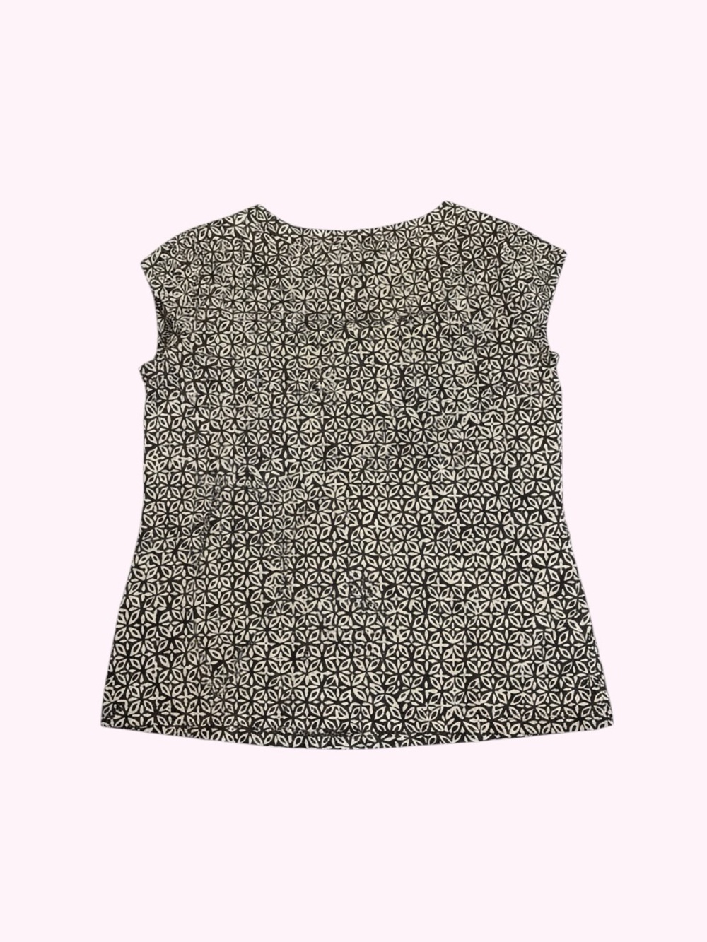 Sigrid Olsen🎀Geometric Pleat-Neck Cap Sleeve Top🎀SZ M🎀Versatile🎀Soft & Chic🎀 - Picture 3 of 4